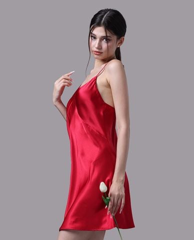  VERA - Đầm ngắn mặc nhà satin trơn 