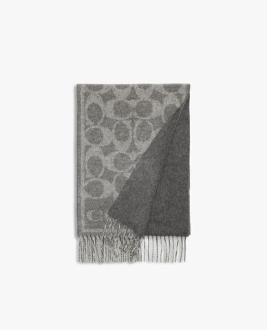  COACH - Khăn choàng nữ chữ nhật Reversible Signature Cashmere Muffler 