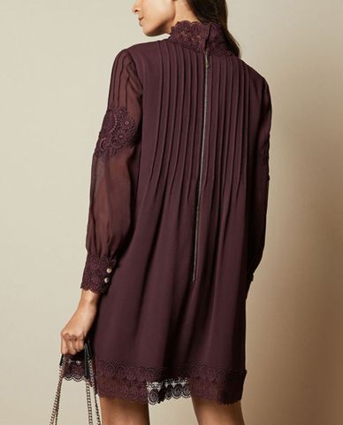  TED BAKER - Đầm mini cổ trụ tay dài Anneah 