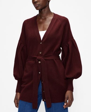  TED BAKER - Áo khoác cardigan nữ tay phồng phối nút Ttiiaa 