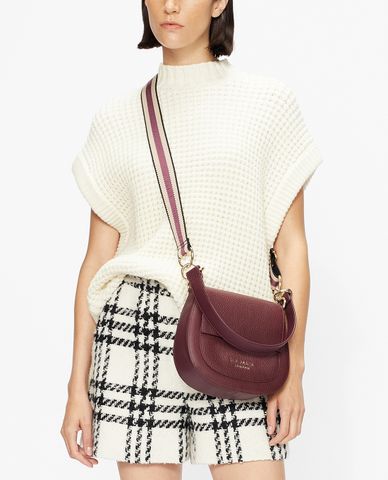  TED BAKER - Túi đeo vai tròn nắp gập Amali Leather Round Cross 