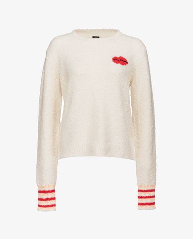  PINKO - Áo len nữ cổ tròn tay dài phom suông Valladolid 