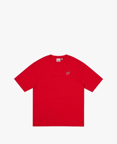  FILA - Áo thun unisex cổ tròn tay ngắn Heritage Loose Fit Logo 