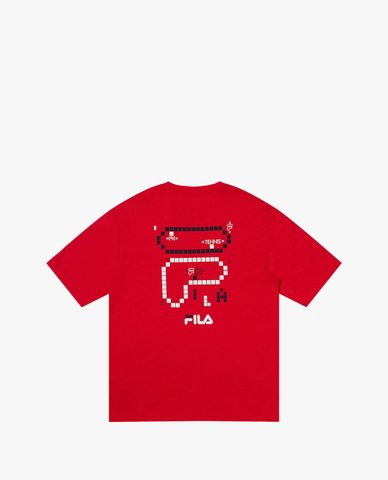  FILA - Áo thun unisex cổ tròn tay ngắn Heritage Loose Fit Logo 
