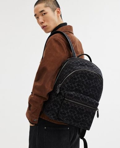  COACH - Balo nam phom chữ nhật Charter 