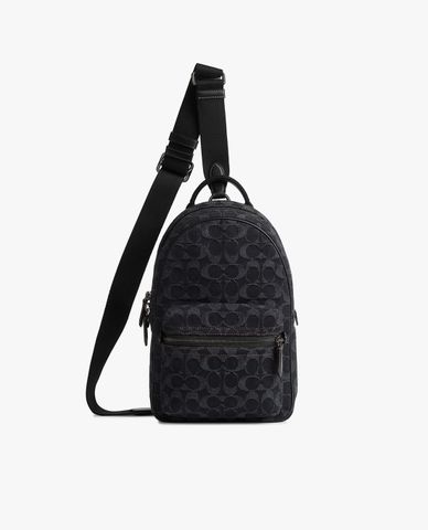  COACH - Túi đeo chéo nam phom chữ nhật monogram Charter 