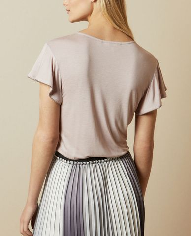  TED BAKER - Áo kiểu nữ cổ tròn tay phối bèo Ayleez 