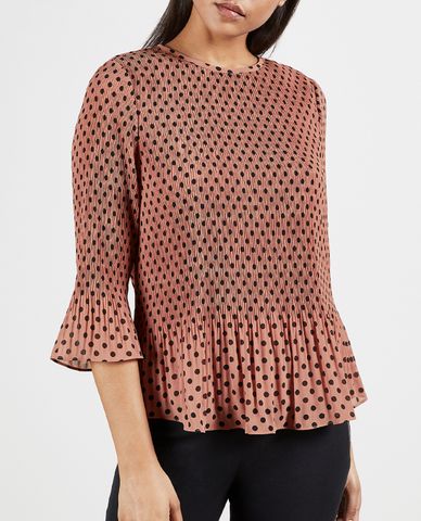  TED BAKER - Áo kiểu nữ cổ tròn tay loe Hellyn 