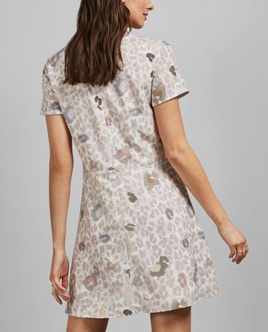  TED BAKER - Đầm mini ngắn tay cổ V phối dây đan chéo Ciad 