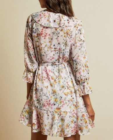  TED BAKER - Đầm mini cổ V phối bèo Gracye 