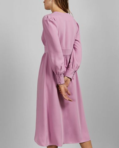  TED BAKER - Đầm midi tay dài cổ V phối nút Jesicar 