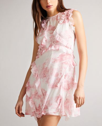  TED BAKER - Đầm mini sát nách cổ tròn Kenedi 