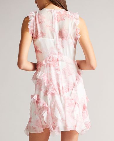  TED BAKER - Đầm mini sát nách cổ tròn Kenedi 