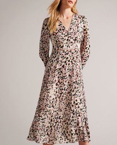  TED BAKER - Đầm midi cổ V tay dài Luceeya 