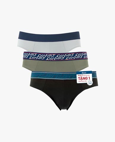  iBasic - Set 2 quần lót nam tam giác Brief Cotton USA (Mua 2 tặng 1) 