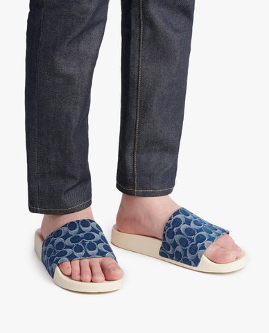  COACH - Dép nam quai ngang bản rộng Signature 