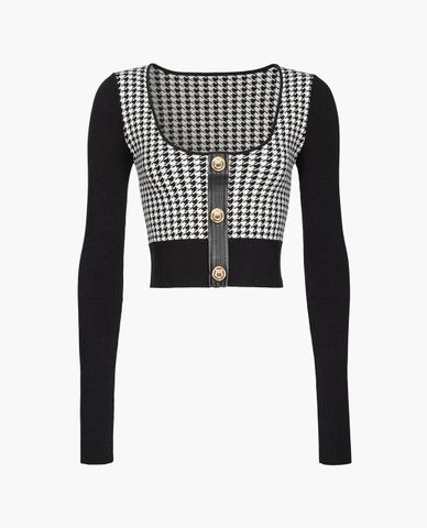  PINKO - Áo croptop nữ phom ôm tay dài 