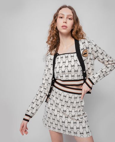  PINKO - Áo khoác cardigan nữ cổ V tay dài Patterned 