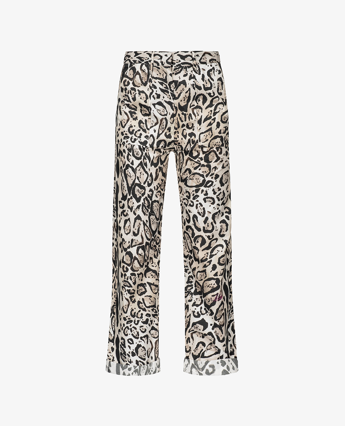 PINKO - Quần nữ ống đứng họa tiết da báo Tiglio