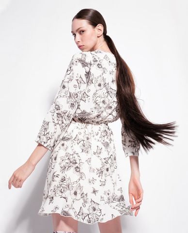  PINKO - Đầm mini xếp li cổ V Accidioso 