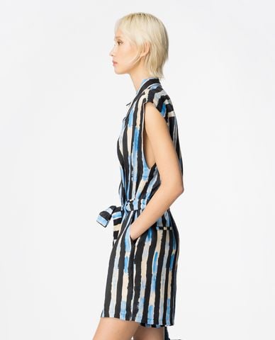  PINKO - Jumpsuits cổ bẻ sát nách phối thắt lưng Tempesta 