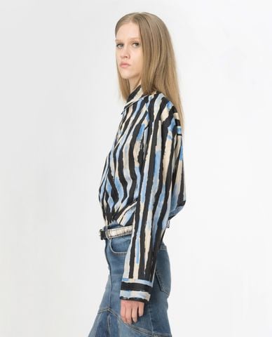  PINKO - Áo sơ mi cổ bẻ tay dài phối sọc Eden 