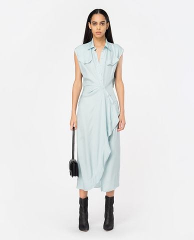  PINKO - Đầm sơ mi midi cổ bẻ sát nách Amityville 