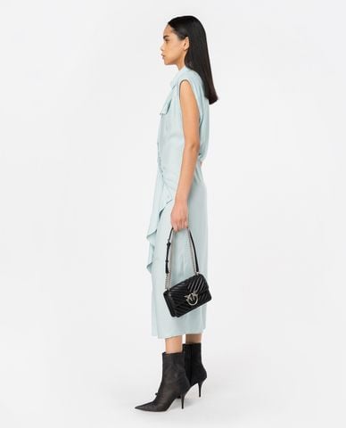  PINKO - Đầm sơ mi midi cổ bẻ sát nách Amityville 