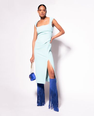  PINKO - Đầm sát nách cổ vuông LA Adela 