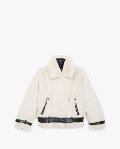  THE KOOPLES - Áo khoác nữ phối lông thời trang 