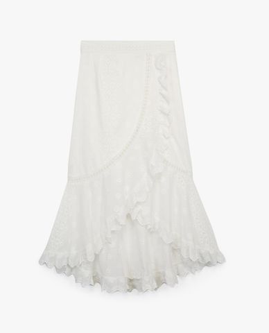  THE KOOPLES - Chân váy midi phối bèo nữ tính 