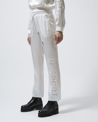  THE KOOPLES - Quần kiểu nữ phối chữ Flowing White 