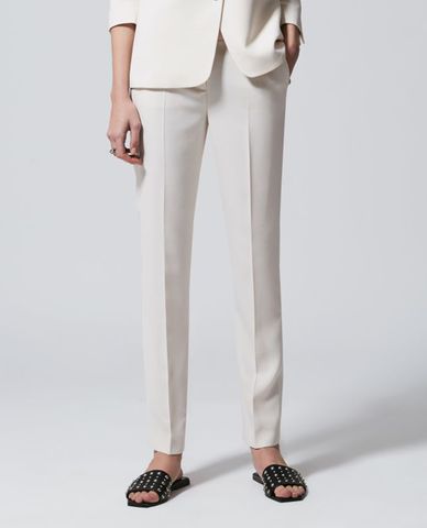  THE KOOPLES - Quần tây nữ phom ôm Flowing Ecru Suit Pants 
