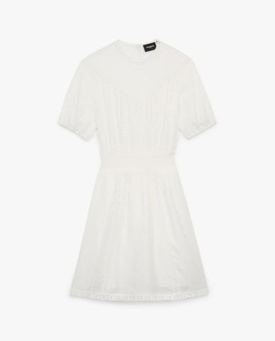  THE KOOPLES - Đầm mini tay ngắn cổ tròn White Short 