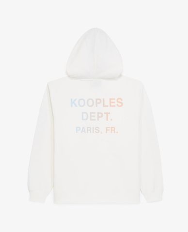  THE KOOPLES - Áo hoodie nữ phối mũ White Logo Sleeves 