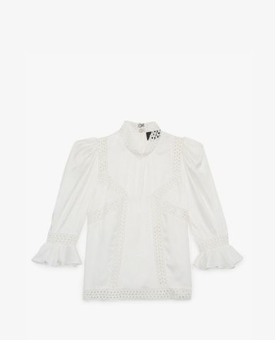  THE KOOPLES - Áo kiểu nữ cổ cao Jacquard 