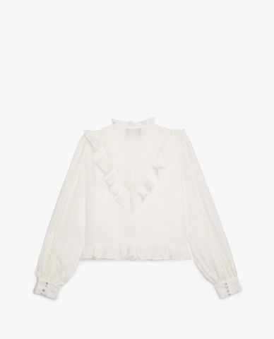  THE KOOPLES - Áo kiểu nữ viền bèo Victorian Style 