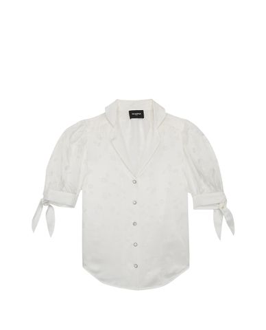  THE KOOPLES - Áo sơ mi nữ ngắn tay Blue Satin 