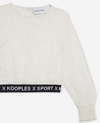  THE KOOPLES - Áo kiểu nữ tay dài Ecru Lace 