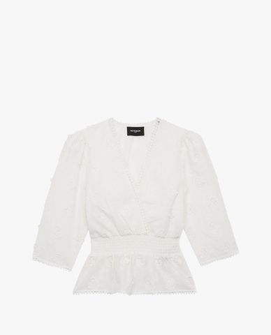  THE KOOPLES - Áo kiểu nữ dáng quấn Embroidered Flower 