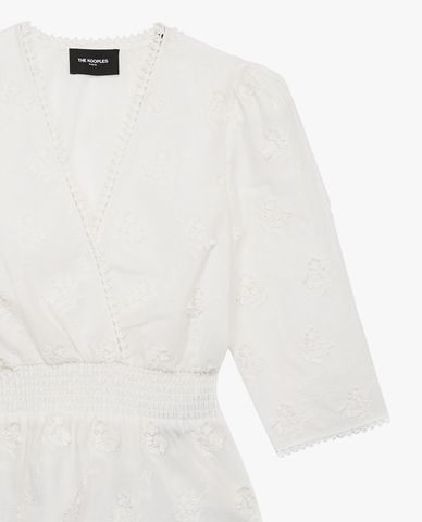  THE KOOPLES - Áo kiểu nữ dáng quấn Embroidered Flower 