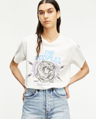  THE KOOPLES - Áo thun nữ cổ tròn ngắn tay phom suông Tiger 