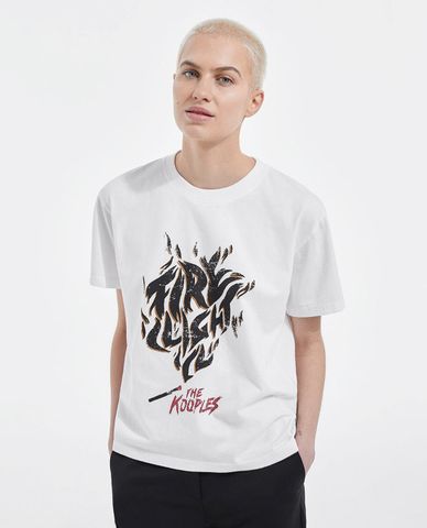  THE KOOPLES - Áo thun nữ ngắn tay Rock Screen Print 