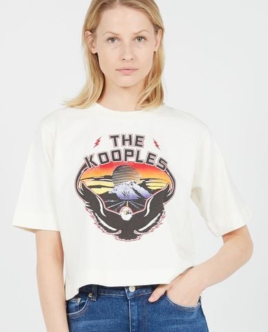  THE KOOPLES - Áo thun nữ cổ tròn tay ngắn Retro Logo 