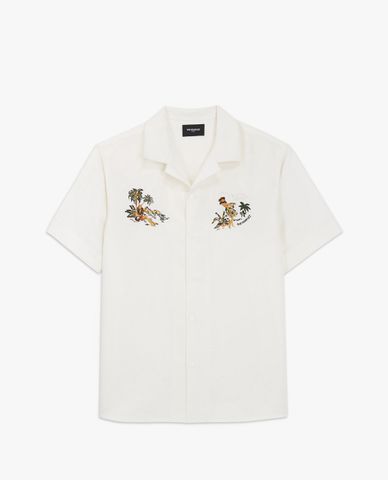  THE KOOPLES - Áo sơ mi nam tay ngắn phom suông Hawaiian Collar 
