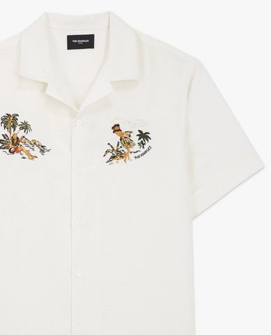  THE KOOPLES - Áo sơ mi nam tay ngắn phom suông Hawaiian Collar 