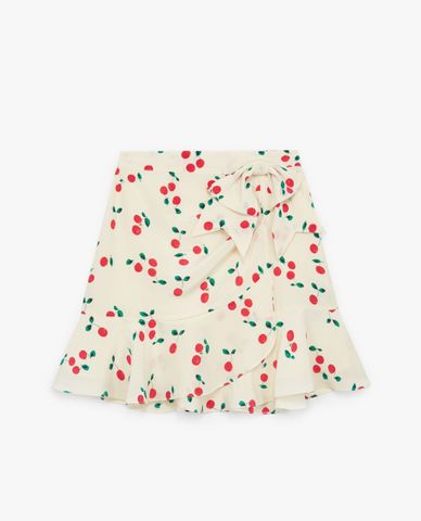  THE KOOPLES - Chân váy mini dáng quấn Cherry Print 