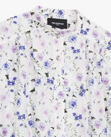  THE KOOPLES - Đầm mini cổ trụ tay dài phối họa tiết hoa thời trang 