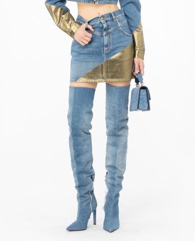  PINKO - Chân váy denim mini Alluvione 