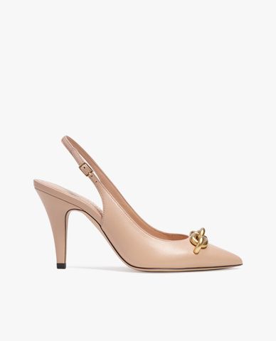  COACH - Giày cao gót nữ bít mũi phối mắc xích cá tính 